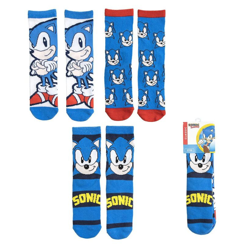 Set 3 calcetines Sonic The Hedgehog